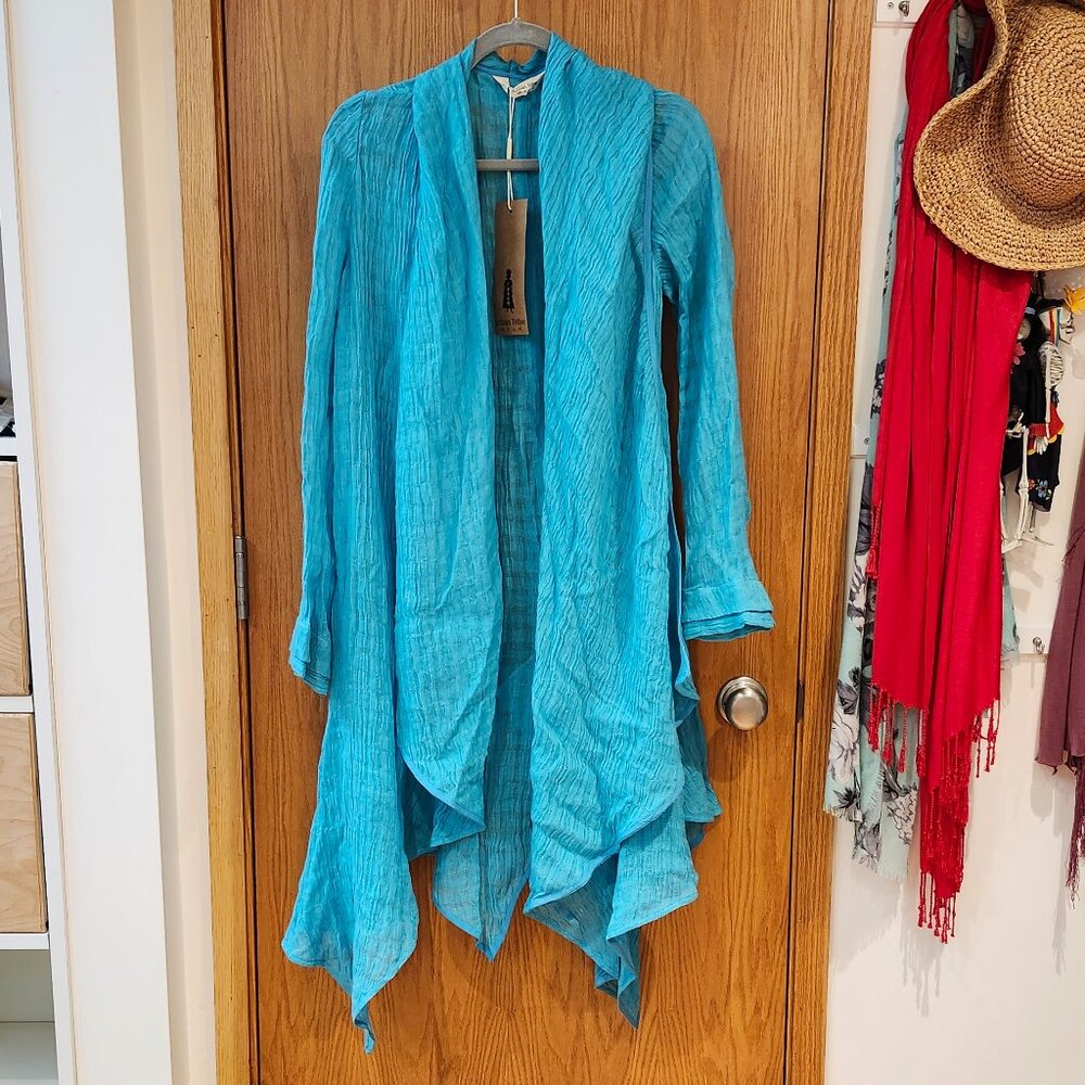 NWT - URBAN TRIBE Linen Asymmetrical Jacket Cover-up